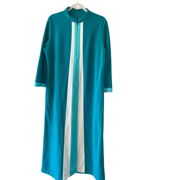 Vanity Fair Vintage Womens Robe Size Medium Green Dacron Pocket Casual - Picture 11 of 11